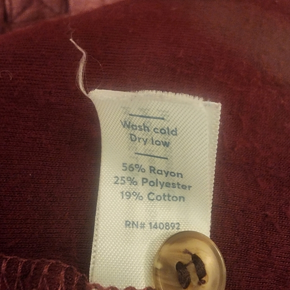 Marine Layer Red Double Knit Henley Striped Longsleeve Shirt Mens L / XL - Picture 3 of 7